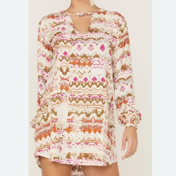 Shyanne Dresses & Skirts - Shyanne Women's Coastal Cowgirl Boho Soft Long Sleeve Micro Mini Dress Size M
